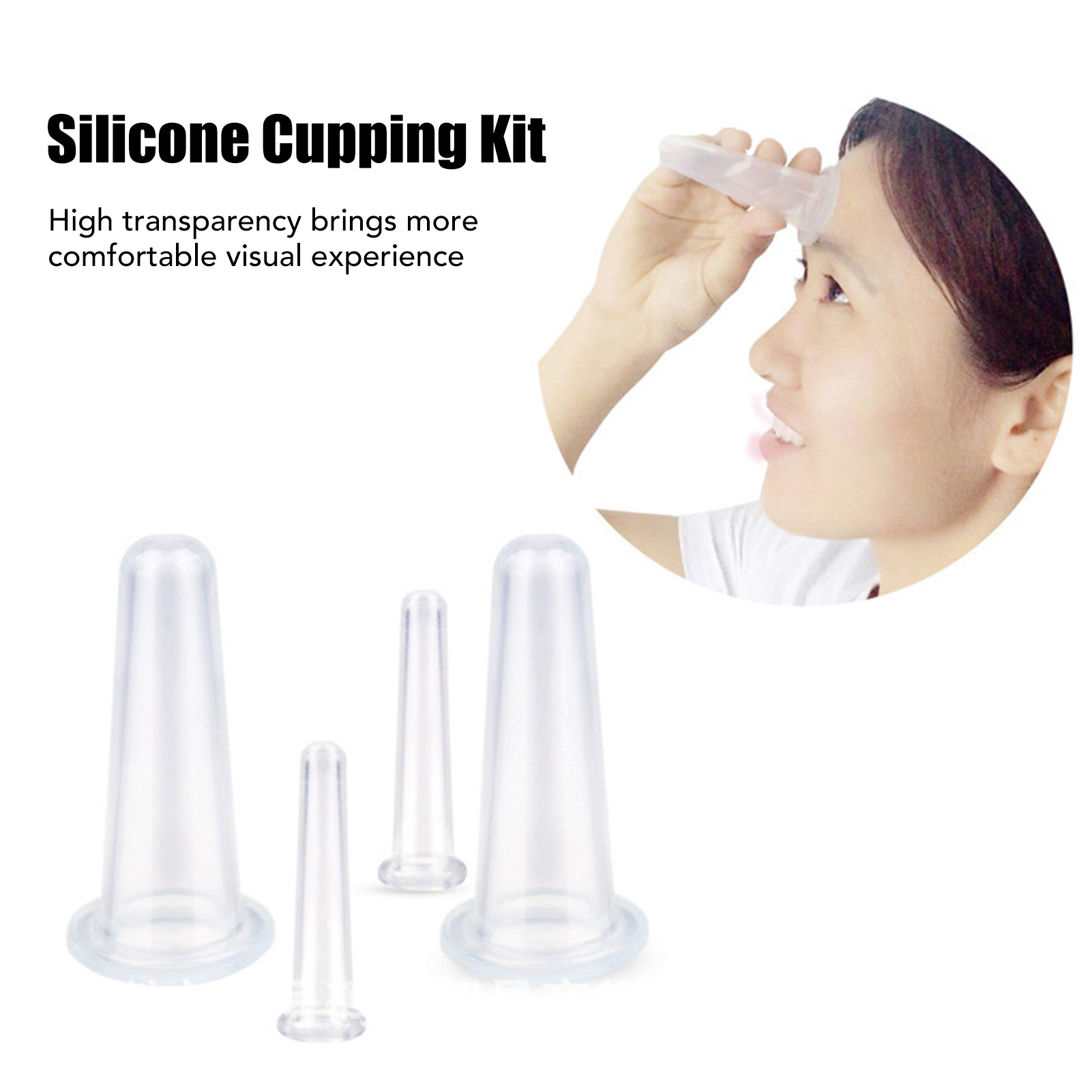 Facial Cupping Set 4pcs Silico - Cupping Therapy Set review and price